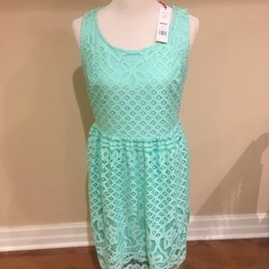 Elle teal blue mint green lace Easter dress 👗